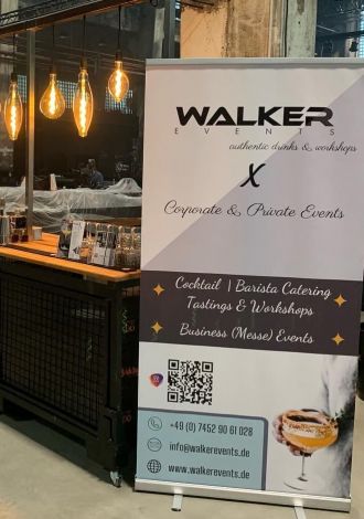 WALKER Events mobile Cocktail Bar mit Rollup